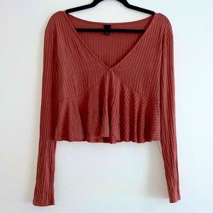 Worn twice, vneck, long sleeve